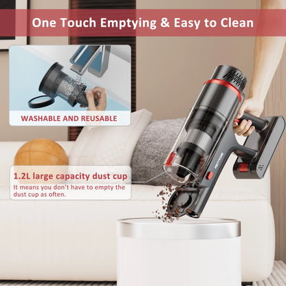 PrettyCare Cordless Vacuum Cleaner Lightweight Stick Vacuum 38kPa with 45min Runtime for Carpet Hard Floors Cleaner Pet Hair P2