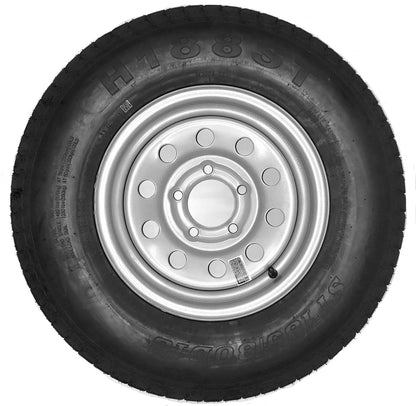 Trailer Tire On Rim ST185/80D13 185/80D-13 13 ST Silver Modular Wheel Boat RV