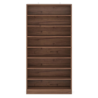 Hommoo Modern Wood Freestanding Shoe Cabinet, 8 Tiers 40-45 Pairs Shoe Storage Rack Organizer for Entryway, Gray