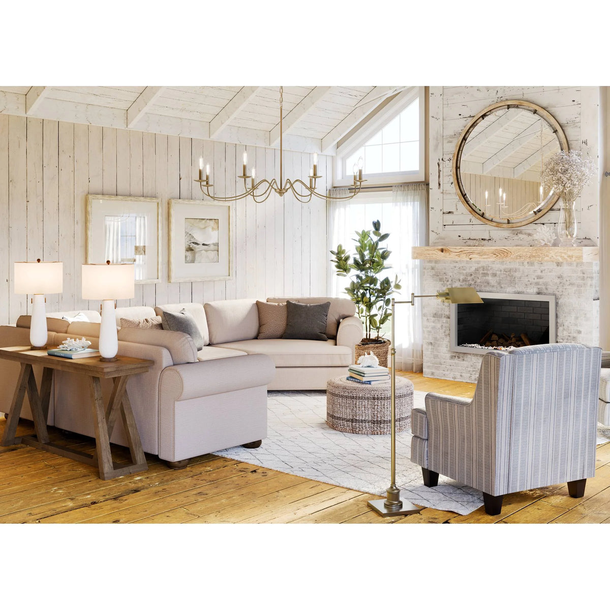Regency Hill, Jenson Swing Floor Lamp, Brass