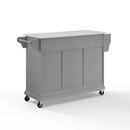 Crosley Full Size Kitchen Cart-Finish:Gray,Style:Granite Top/White