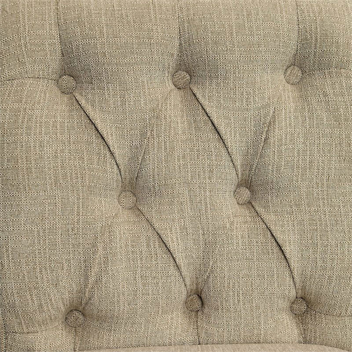 Furniture of America Landon Transitional Fabric Tufted Loveseat Bench in Gray