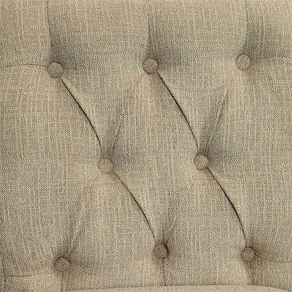 Furniture of America Landon Transitional Fabric Tufted Loveseat Bench in Gray