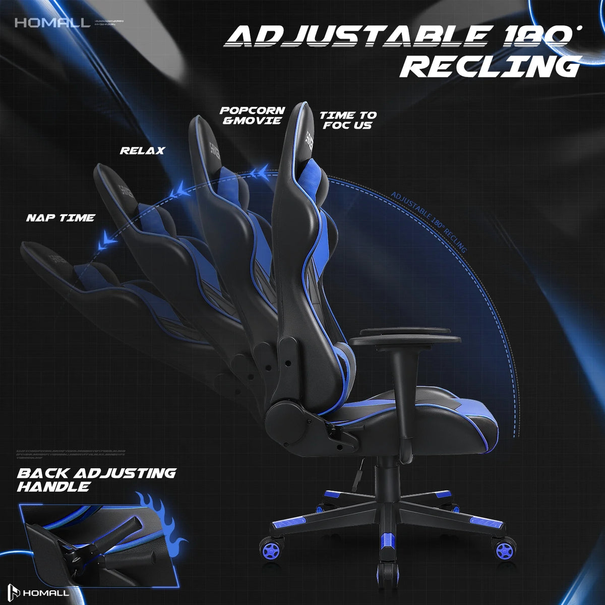 Homall Gaming Chair office Chair with Headrest & Lumbar Support, Pink