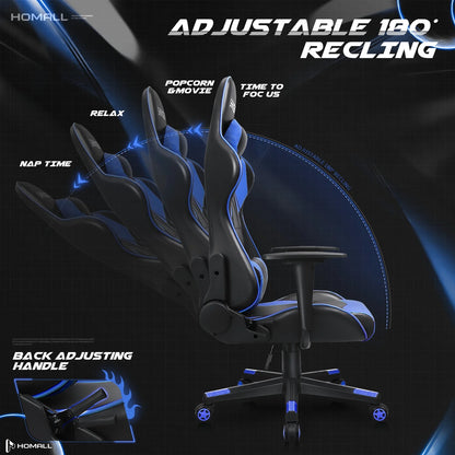 Homall Gaming Chair office Chair with Headrest & Lumbar Support, Pink