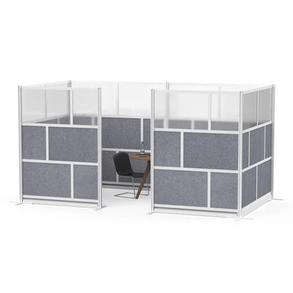 Luxor Freestanding Modular Room Divider Wall System with Built-in Cable Management Tray - 70" x 70" Add-On Wall