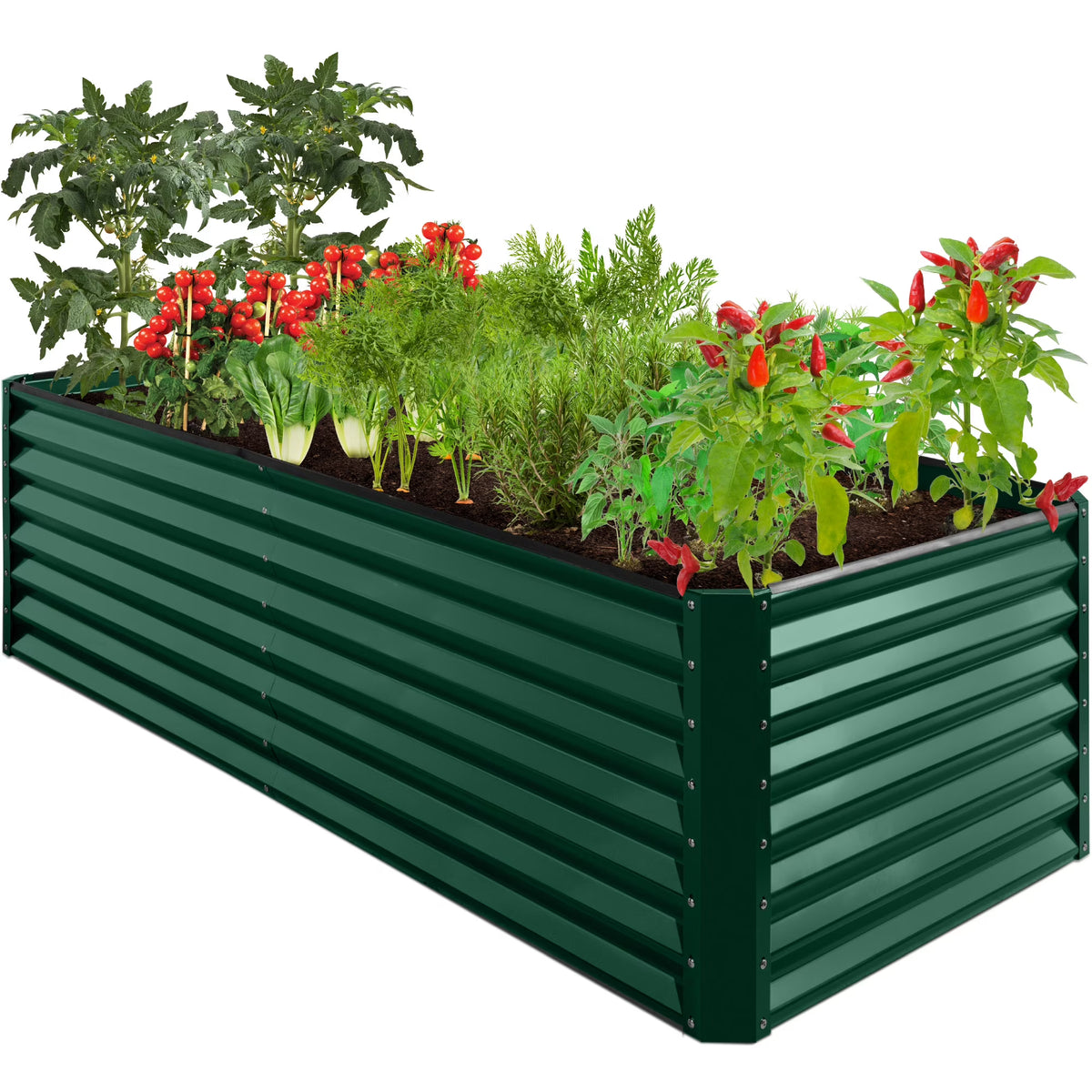 Best Choice Products 8x4x2ft Outdoor Metal Raised Garden Bed, Planter Box for Vegetables, Flowers, Herbs - Gray