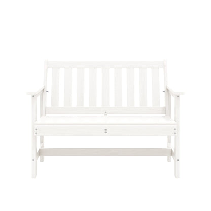 SERWALL Outdoor Bench for 2-Person, Weather-Resistant HDPE with Aluminum Reinforcement, Supports 660 lbs, Comfortable Seating for Patio, Garden, and Porch, Black
