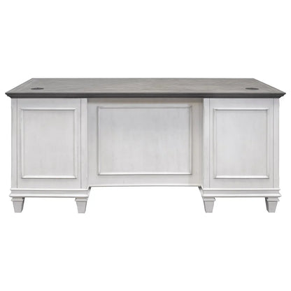 Martin Furniture Hartford White Wood Double Pedestal Desk Executive Desk