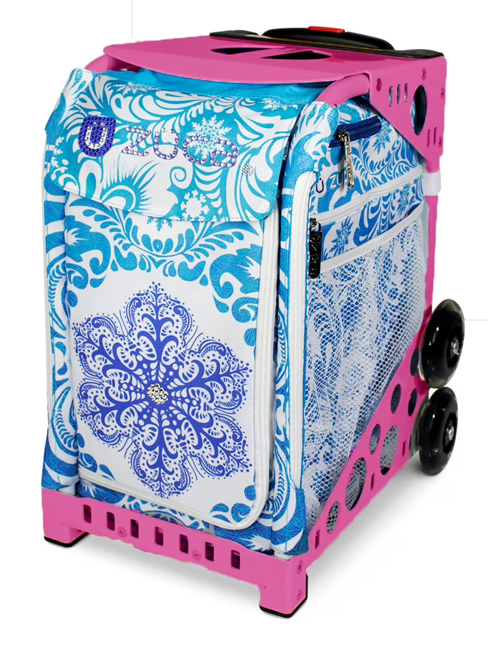 Zuca 18" Sport Bag - Ice Garden (Limited Edition) with Flashing Wheels (Black Frame)