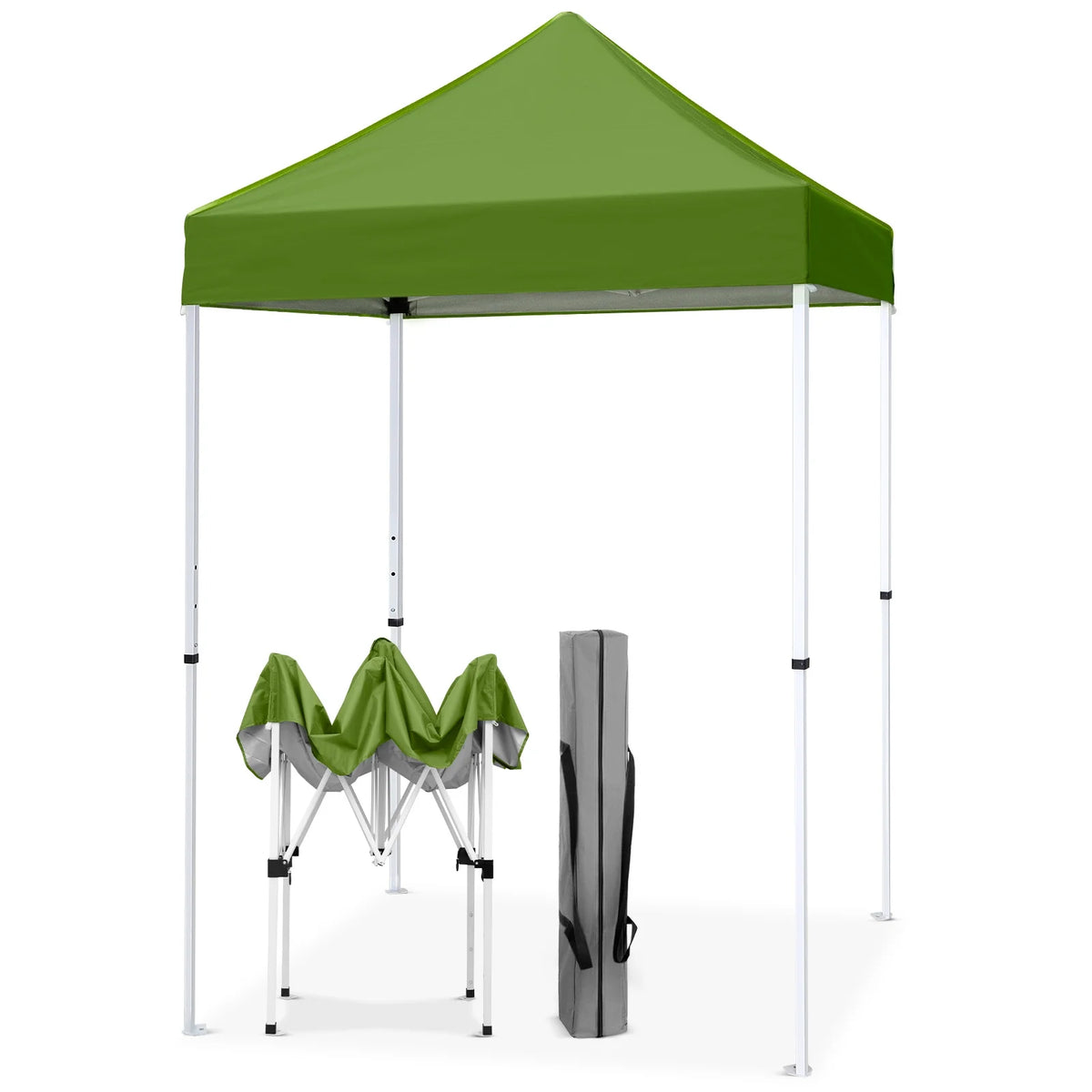 EAGLE PEAK 5x5 Pop Up Canopy Tent Instant Outdoor Canopy Easy Set-up Straight Leg Folding Shelter（Blue）
