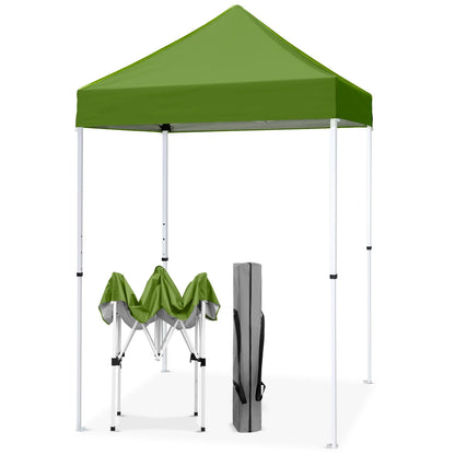 EAGLE PEAK 5x5 Pop Up Canopy Tent Instant Outdoor Canopy Easy Set-up Straight Leg Folding Shelter（Blue）