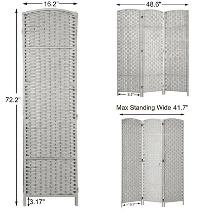 3-Panel Room Divider, 6 ft Office Partition Walls Wood Divider Folding Portable Privacy Screen, Room Dividers and Folding Privacy Screens for Home, Room Separator Wall Dividers,Black