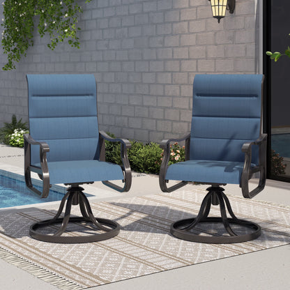 UDPATIO High Back Outdoor Dining Chairs Set of 2, All Weather Swivel Patio Chairs, Breathable Garden Outdoor Furniture for Backyard Deck