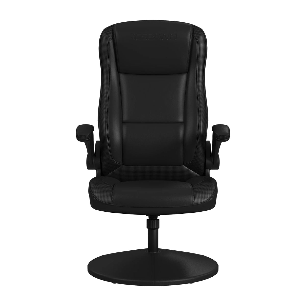 RESPAWN 800 Swivel Rocker Gaming Chair - Ergonomic Floor Gaming Seat with Lumbar Support, Flip Up Armrest, High Back, Pedestal Base, Comfortable No Wheels Console Video Game Rocker Chair - Red