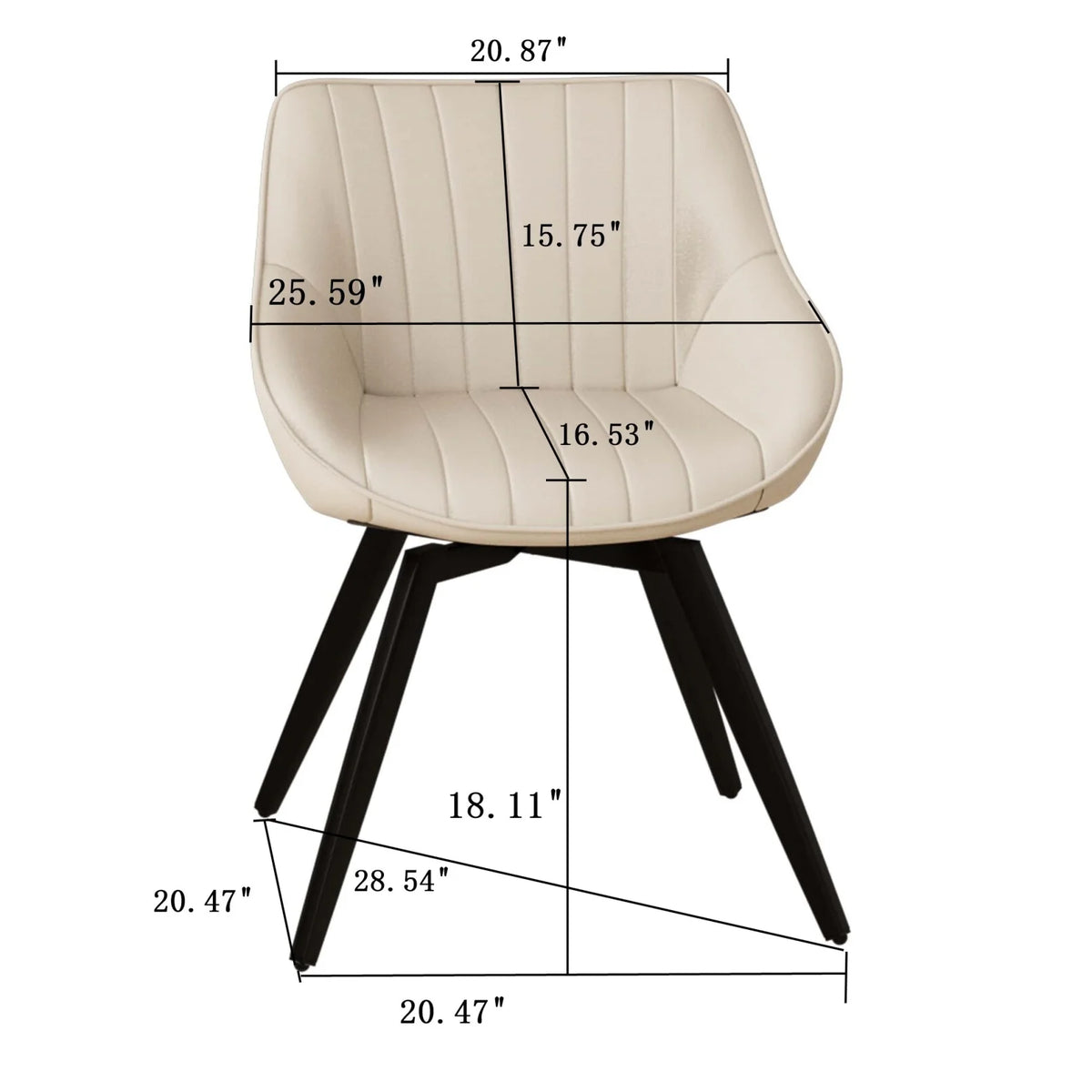 63" Oval Dining Table Set for 6, Wooden Dining Roon Table and 6 PU Swivel Armchairs, Modern Dining Set with High Backrest and Waterproof Tabletop for Living Room,  Beige+Brown