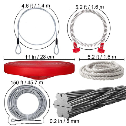 VEVOR Zip line Kits for Backyard 40ft. Zip Lines for Kid and Adult. Included Swing Seat. Zip Lines Brake. and Steel Trolley. Outdoor Playground Equipment
