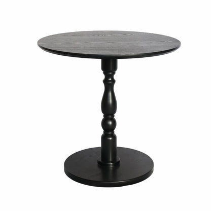 Homy Casa Round Wooden Dining Table for Cozy Living Room Coffee Corner, Walnut