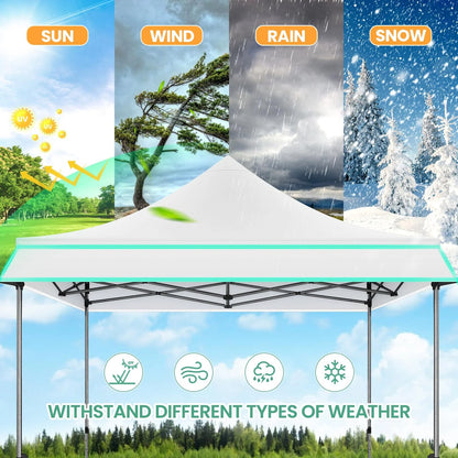 COBIZI 10x20 Pop Up Canopy Heavy Duty Party Tent with Removable Awning and Sidewalls,Easy Up Outdoor Wedding Canopy,Gazebo All Season Windproof&Waterproof with Roller Bag UPF 50+,Black