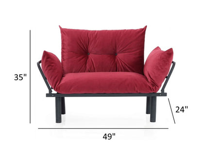 JINS&VICO Futon Love Seats with Adjustable Backrest, 2 Seat Convertible Sofa for Living Room, Small Space, Offices, Dorm, Studio,Sofa Chair(Pink)