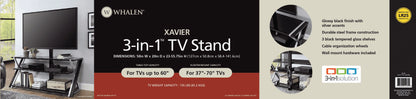 Whalen Xavier 3-in-1 Television Stand for TVs up to 70", Black