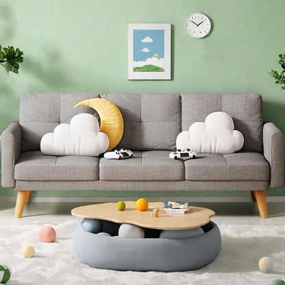 Lofka Sofa Couch with Large Storage Pockets and Soft Seats,Modern Loveseat Sofa for Apartment, Office, Bedroom,Deep Gray