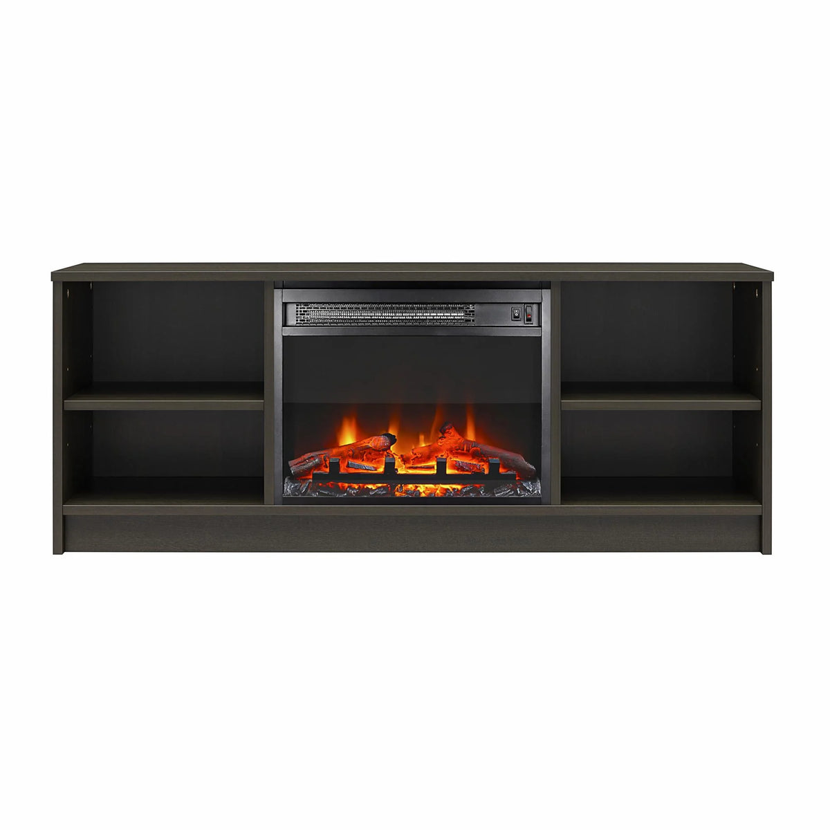 Mainstays Fireplace TV Stand, for TVs up to 55", Black Oak