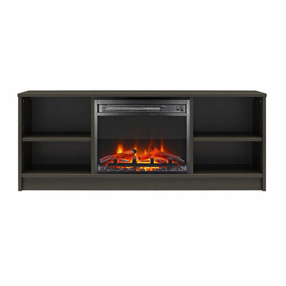 Mainstays Fireplace TV Stand, for TVs up to 55", Black Oak