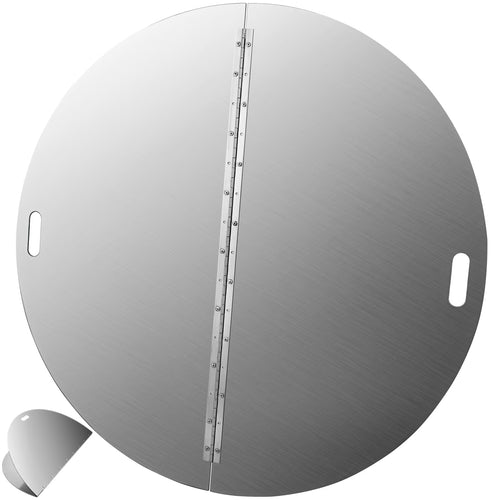 BENTISM Fire Pit Lid Round 40 Inch Foldable Fire Pit Ring Snuff Cover 430 Stainless Steel Fire Pit Spark Screen Cover 3mm Thickness