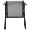 BizChair 5 Pack Black Outdoor Stack Chair with Flex Comfort Material and Metal Frame