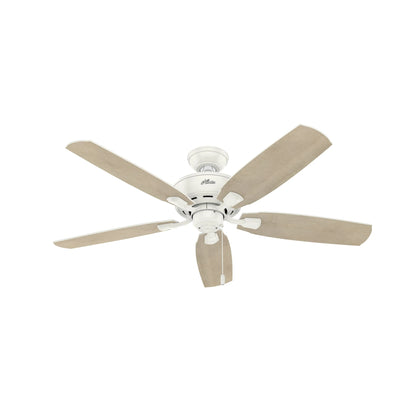 Hunter - Amberlin Indoor Ceiling Fan With Light, 52-inch, Brushed Nickel, Casual-style, 3-speed WhisperWind Motor, 53216, for Living Rooms, Bedrooms