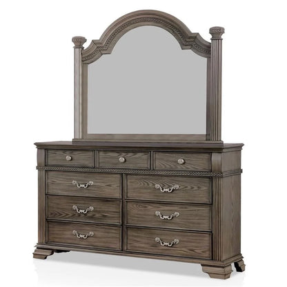 FOA Charo 6pc Gray Wood Bedroom Set-King Nightstands??����?��?