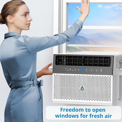 8000Btus Window Air Conditioner Over the Sill AC Up to 370 Sq.Ft With Remote & App