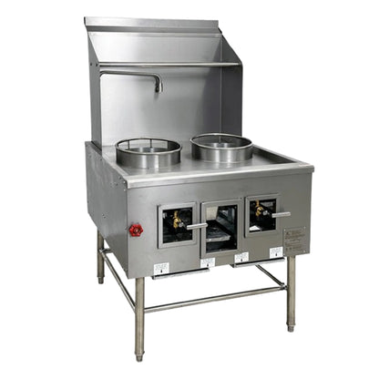 NSF 36 in. Two Burners Chinese Wok Range Natural Gas/ LP with Waterfall Commercial Restaurant Wok