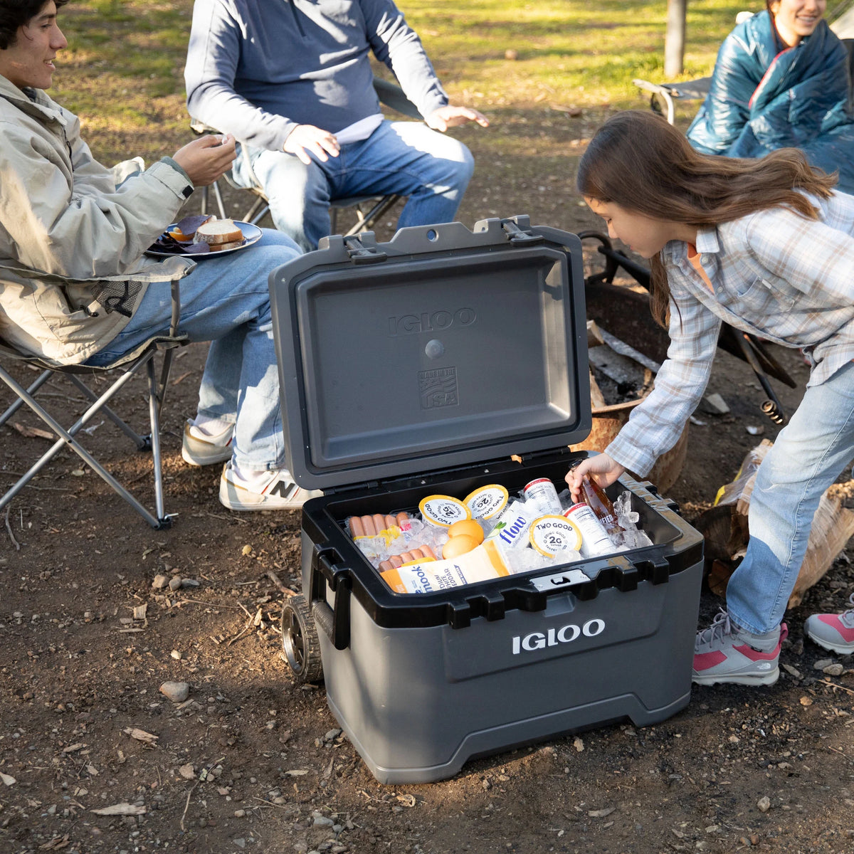 Igloo 72 QT Overland Ice Chest Cooler with Wheels, White