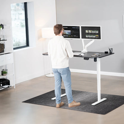 VIVO Reclaimed Wood / Black 63�?x 32�?Electric Height Adjustable Stand Up Desk