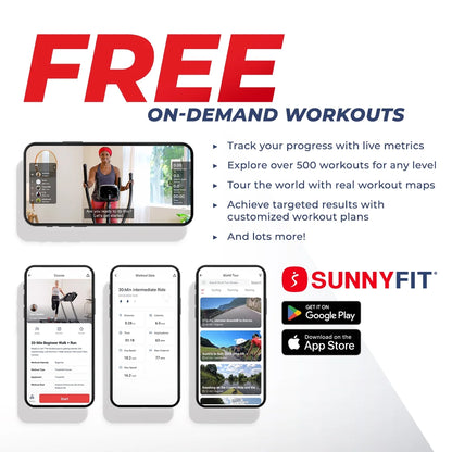 Sunny Health & Fitness Performance Interactive Series Recumbent Elliptical Trainer