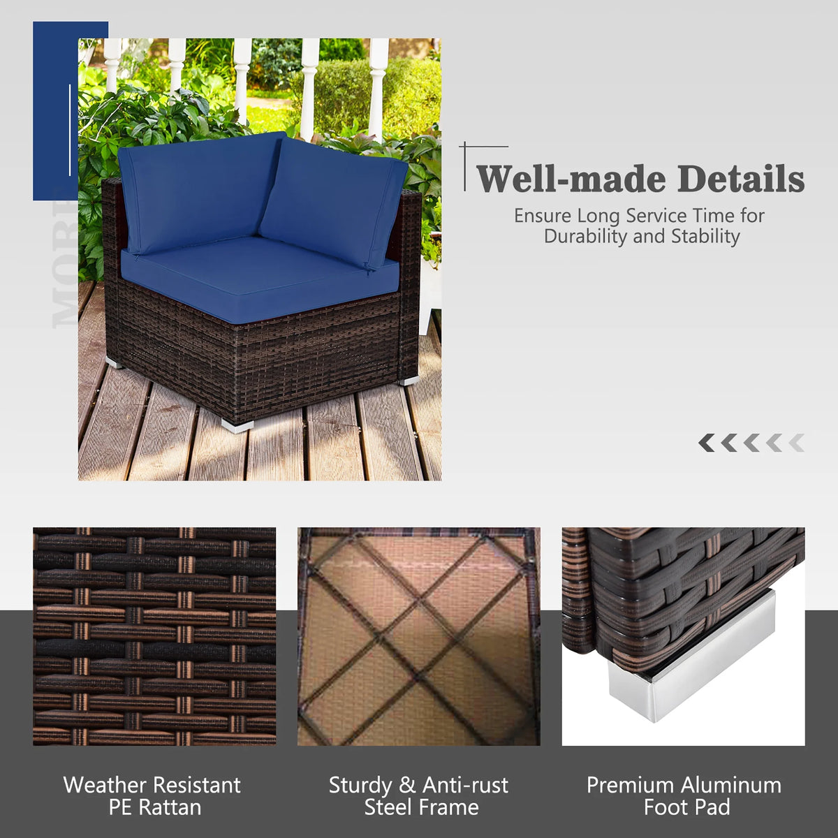 Costway 8PCS Patio Rattan Furniture Set Fire Pit Table Tank Holder Cover Deck Black