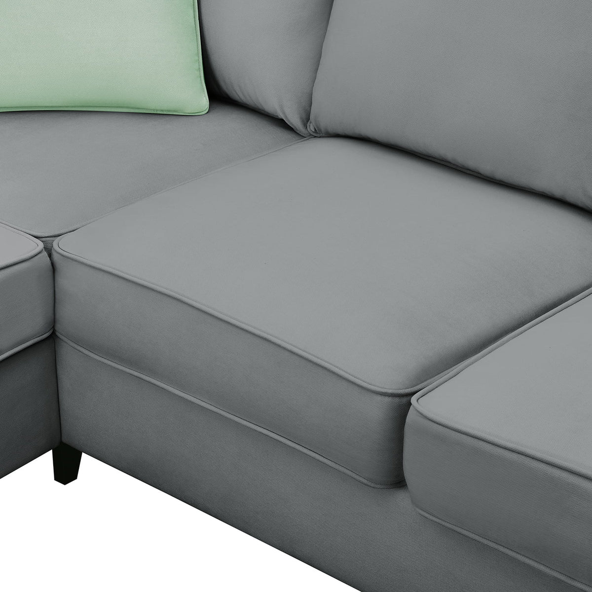 Harper & Bright Designs Modular Sectional Sofa with Ottoman Couch L Shape Corner Sofa Sets 7 Seats Fabric Couch for Living Room, Black, 112 * 87 inch