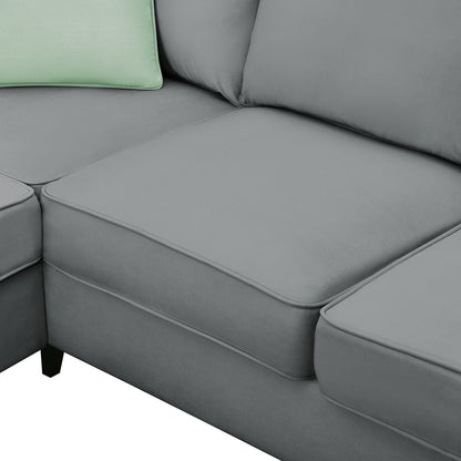 Harper & Bright Designs Modular Sectional Sofa with Ottoman Couch L Shape Corner Sofa Sets 7 Seats Fabric Couch for Living Room, Black, 112 * 87 inch
