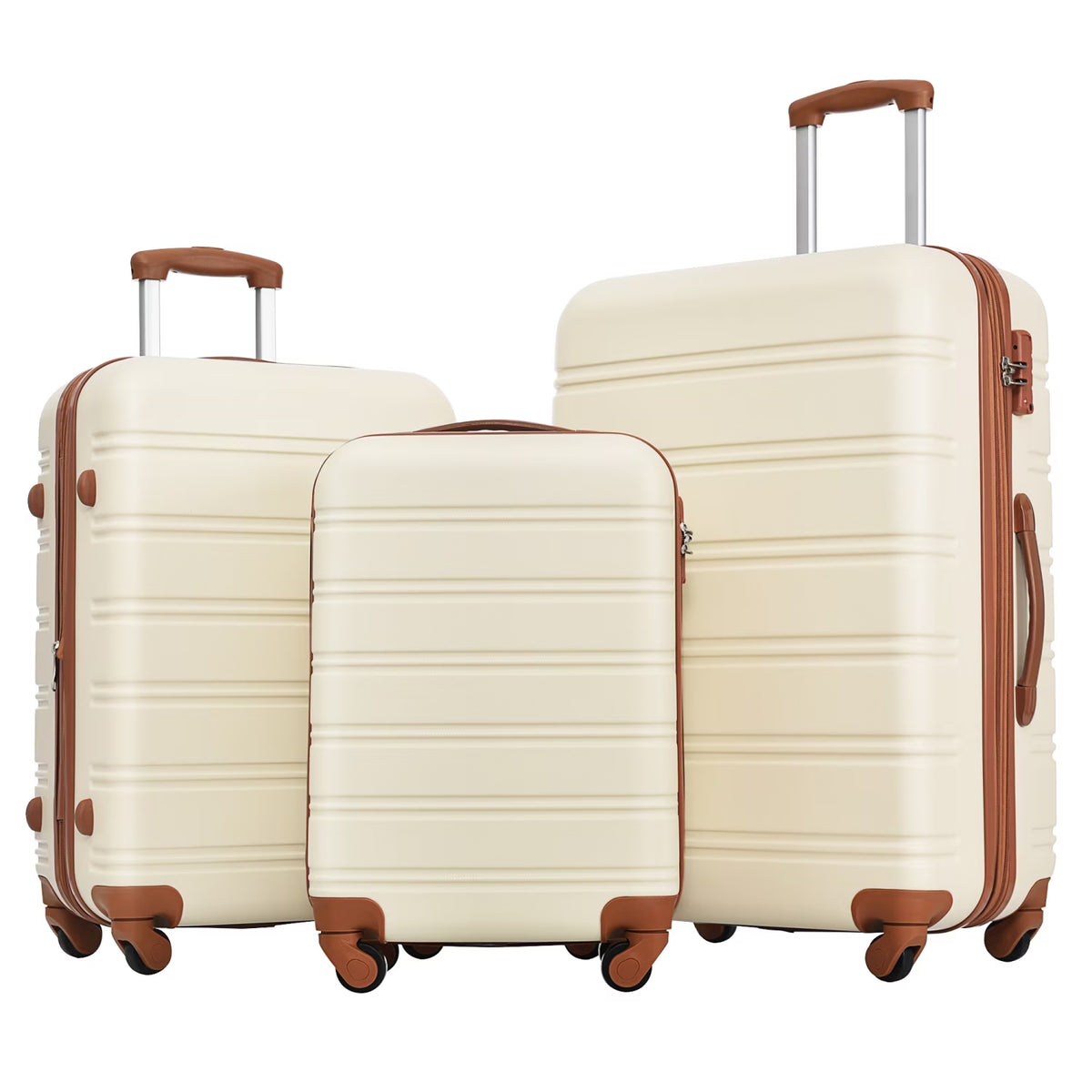 3 Piece ABS Luggage Set, Luggage with Spinner Wheel & TSA  20/24/28 inch, Purple