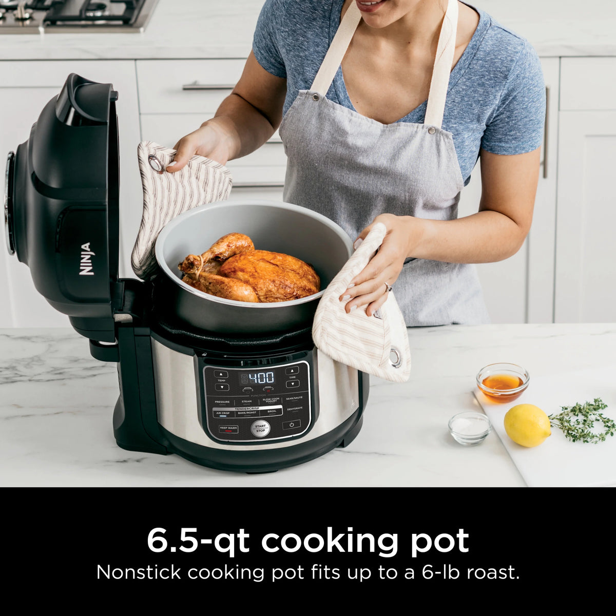 Ninja Foodi 10-in-1 Multi-Cooker, 6.5 Quart, Pressure Cooker & Air Fryer, Stainless Steel, OS300