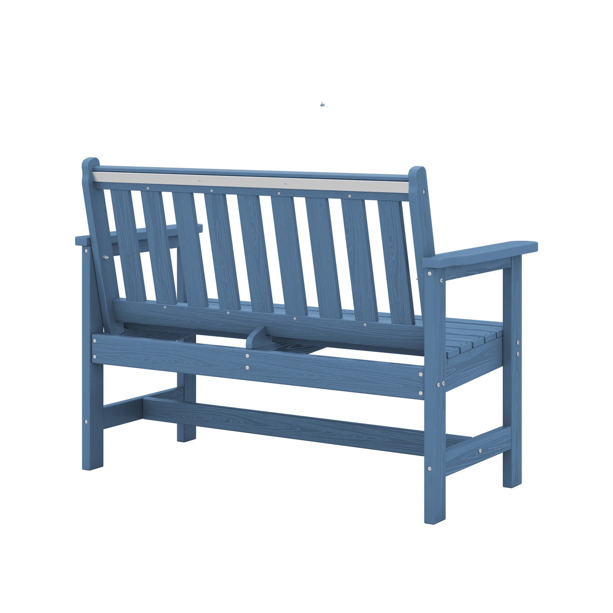 SERWALL Outdoor Bench for 2-Person, Weather-Resistant HDPE with Aluminum Reinforcement, Supports 660 lbs, Comfortable Seating for Patio, Garden, and Porch, Black