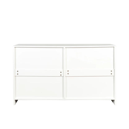 Ktaxon Bedroom Dresser with 6 Drawers, Wooden Double Dresser for Entryway, Wide Storage Cabinet for Living Room, Black