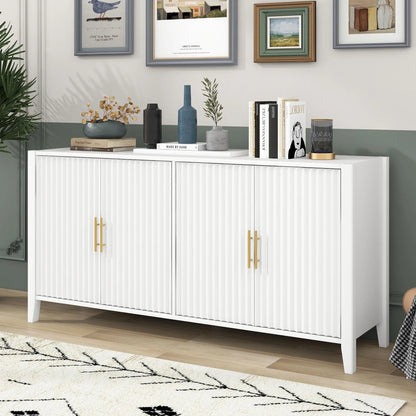 Black Accent Cabinet, Atumon Storage Cabinet Furniture, Modern Buffet Sideboard, Wooden Accent Cabinet with 3 Doors, Accent Storage Cabinet for Entryway Hallway Living Room, 48"L x 17.7"W x 31.9"H