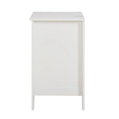 Glavbiku Modern White 3 Drawer Nightstand Set of 2 with USB Ports & Power Outlets for Bedrooms,Adult