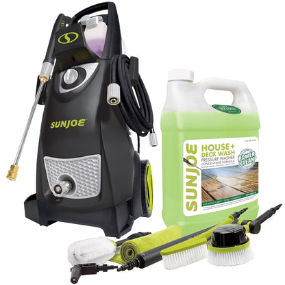 Sun Joe Electric Pressure Washer with Wheels and 3 Pack Pressure Washer Cleaner