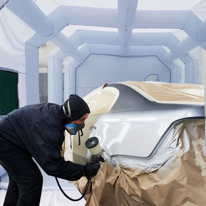 WGIA Inflatable Paint Booth 39X16.5X13FT with 3 Blowers Inflatable Spray Booth��Professional Car Workstation Portable Auto Paint Booth for Cars, Car Parts Painting