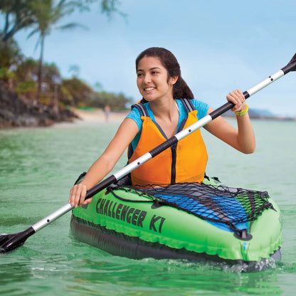 Intex Challenger K1 1-Person Inflatable Sporty Kayak + Oars And Pump | 68305EP