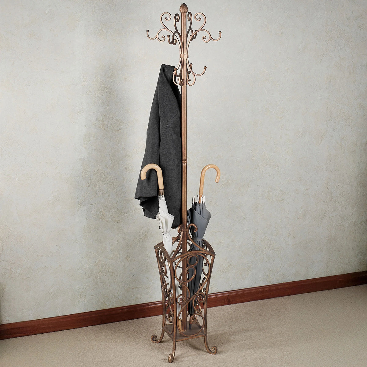 Kensington Coat and Hat Rack Stand Antique Gold Antique Gold
